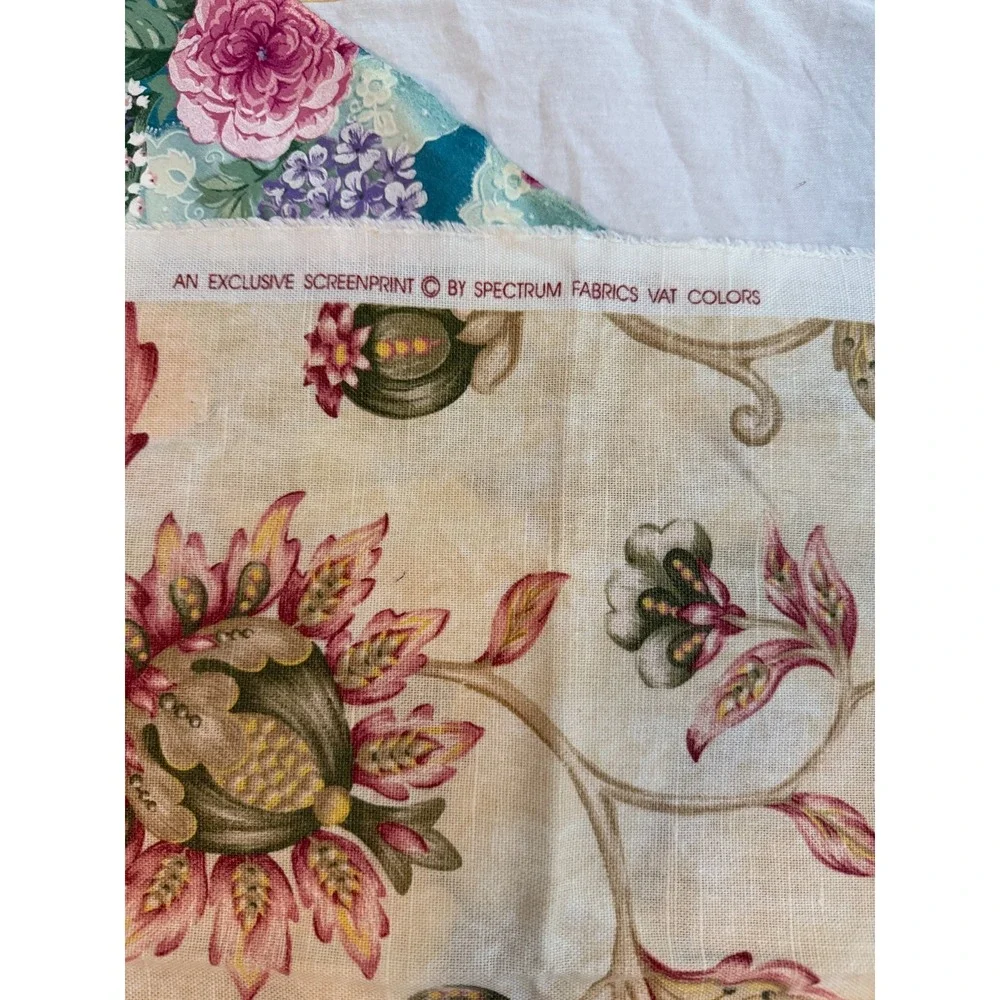 VTG new Lot of 7 flower print floral designs fabrics various size samples colors